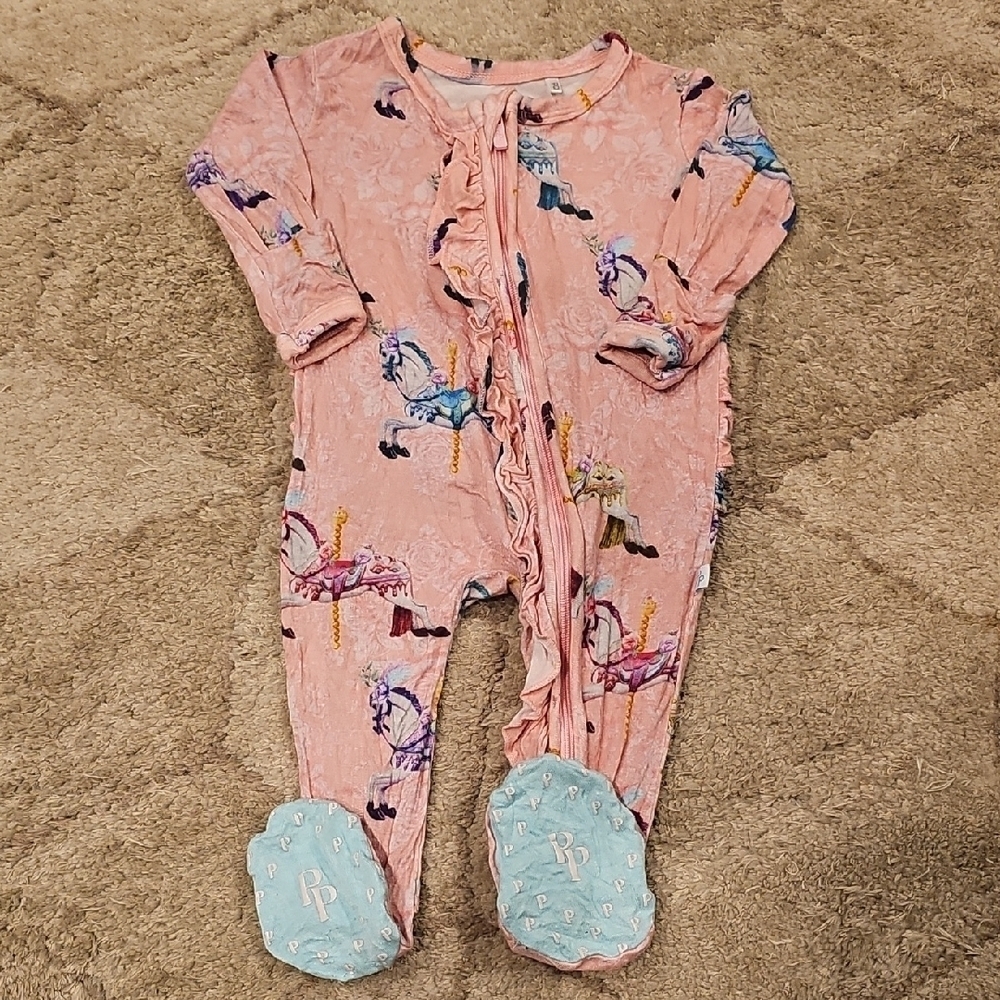 Posh Peanut Claudine Carousel Ruffled footie